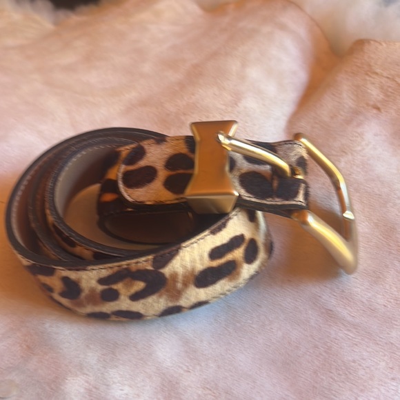Another Line Inc leopard print cow hide big gold color buckle and end cap sz 30 - Picture 6 of 10